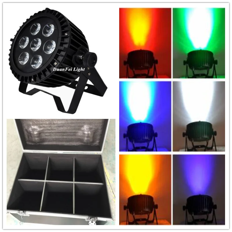 Flightcase) 12 шт. 7x18 Вт rgbwa uv 6в1 led par light led ip 65 алюминиевый led par