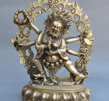 

Tibet Buddhism Fane Brass 6 Arms Vajrapani Mahakala Exorcism God Buddha Statue