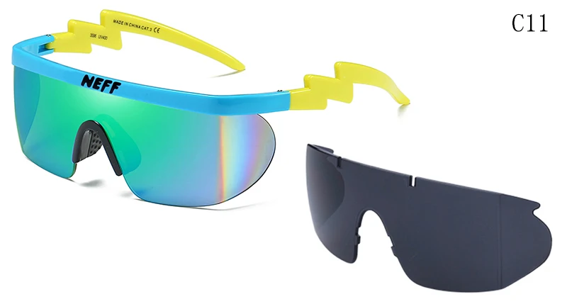 Новые модные солнцезащитные очки NEFF для мужчин/женщин унисекс классический бренд ретро солнцезащитные очки Gafas De Sol Street 2 линзы женские очки - Цвет линз: C11