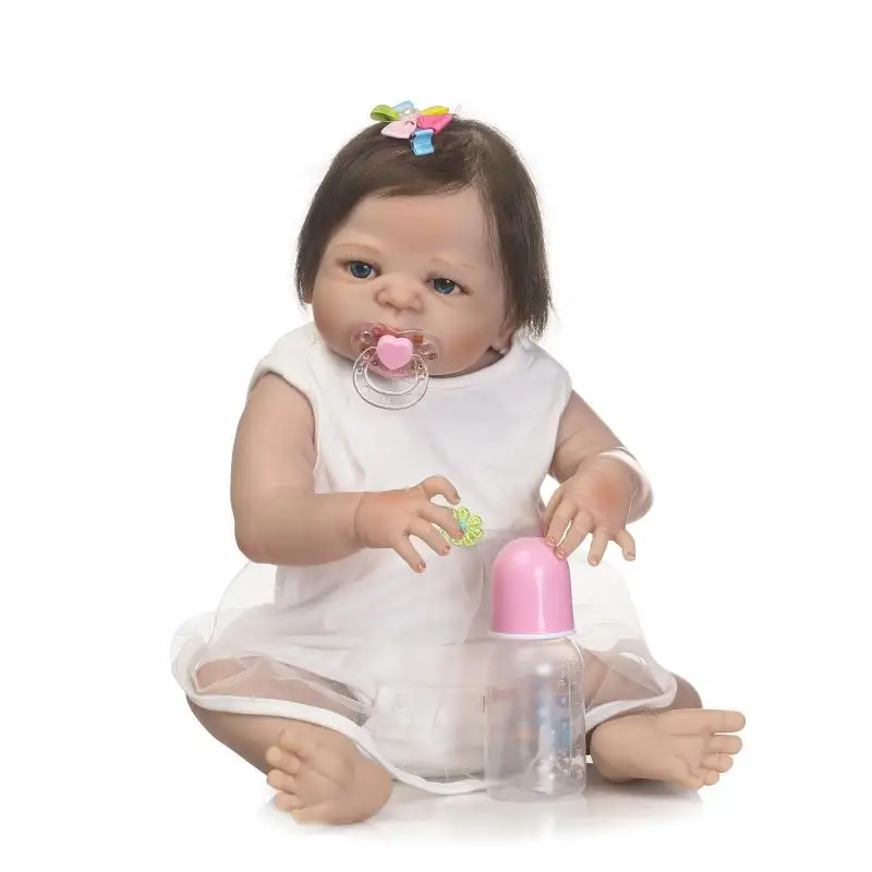 2" полный силикон Bebe для новорожденных, для девочек принцесса куклы реалистичные Новорожденные Интерактивная кукла-Пупс кукла для детской ванны душ игрушка для сна