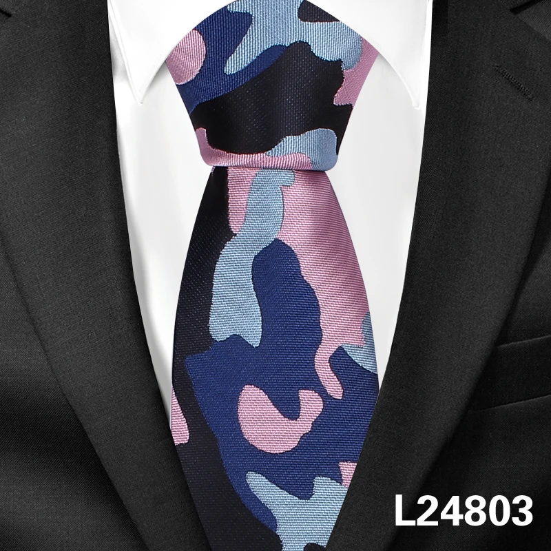 Модные камуфляжные галстуки для мужчин, повседневные тонкие галстуки Gravatas, обтягивающие мужские галстуки, классические жаккардовые галстуки для мужчин, вечерние галстуки Gravatas - Цвет: L24803