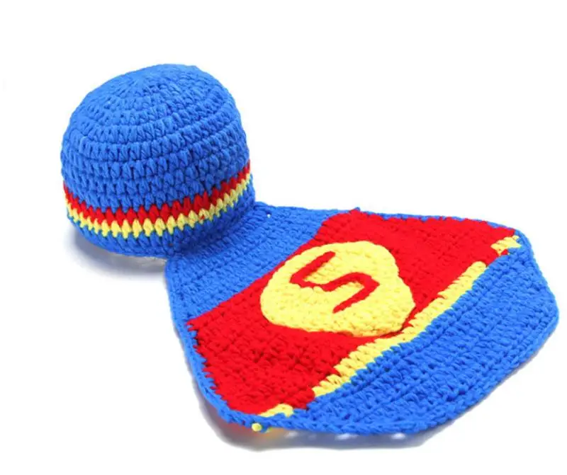 DIY Knitting Hot baby one-piece hat Superman baby one hundred days baby photography clothing 808