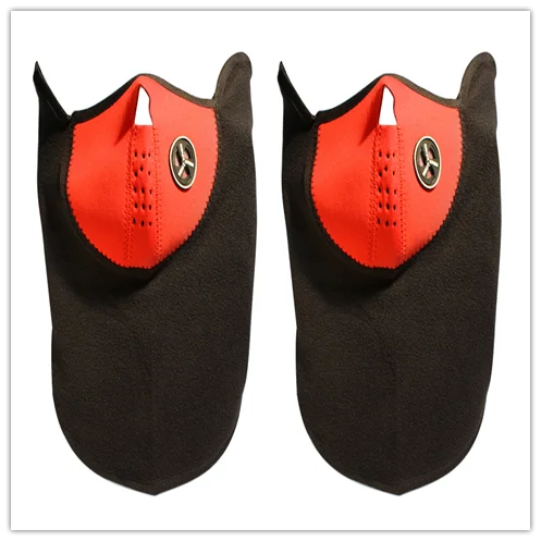 2PCS-RED Мотоциклетная маска для лица для велосипеда флис зимний шейный охранник для Kawasaki ZX7R ZX7RR ZX9 ZZR1200 ER5 GPZ500S EX500R ниндзя - Цвет: 2PCS-RED