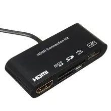 5 in 1 Micro USB for MHL to HDMI HDTV Adapter+USB OTG SD Card Reader HD HDMI Audio Video Cable for TV Monitor Converter