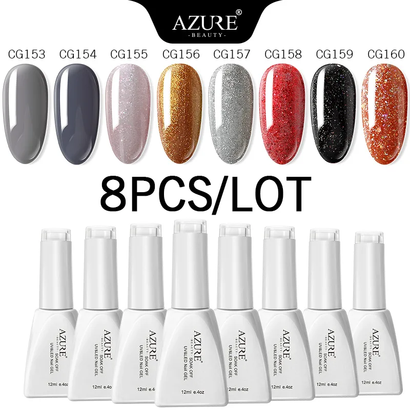 Azure Beauty 20Pcs/Lot Nail Gel Polish Soak Off UVv/Led gel Polish Semi Permanent Led Gel Long Lasting Pure Color Gel Sets - Цвет: Kit01