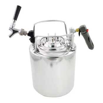 

New Arrival 10L 304 Stainless Steel beer Beer Keg High quality brewed beer barrels With a beer faucet tap Inflatable valve Hot