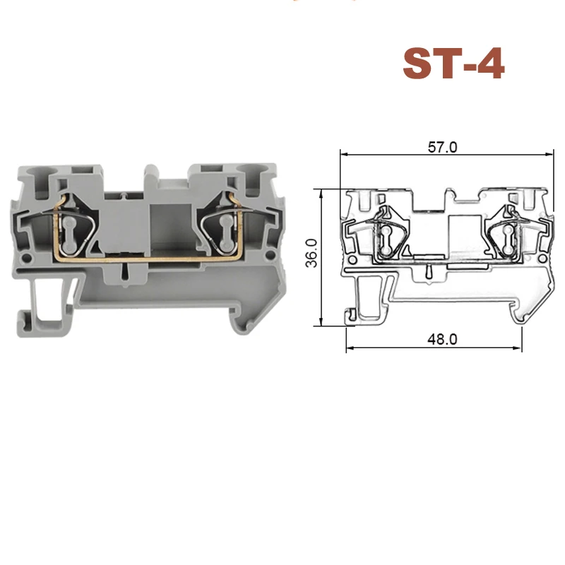 Пружинные клеммные колодки разъем ST-4 din-рейку клеммы блок проводные, кабельные разъемы медь ST4 morsettiera 30A