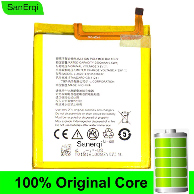 SanErqi 3 8 V 2500mAh Li3825T43P3h736037 для ZTE Blade V7 Lite Dual SIM Аккумулятор BV0720/для A2 высокое