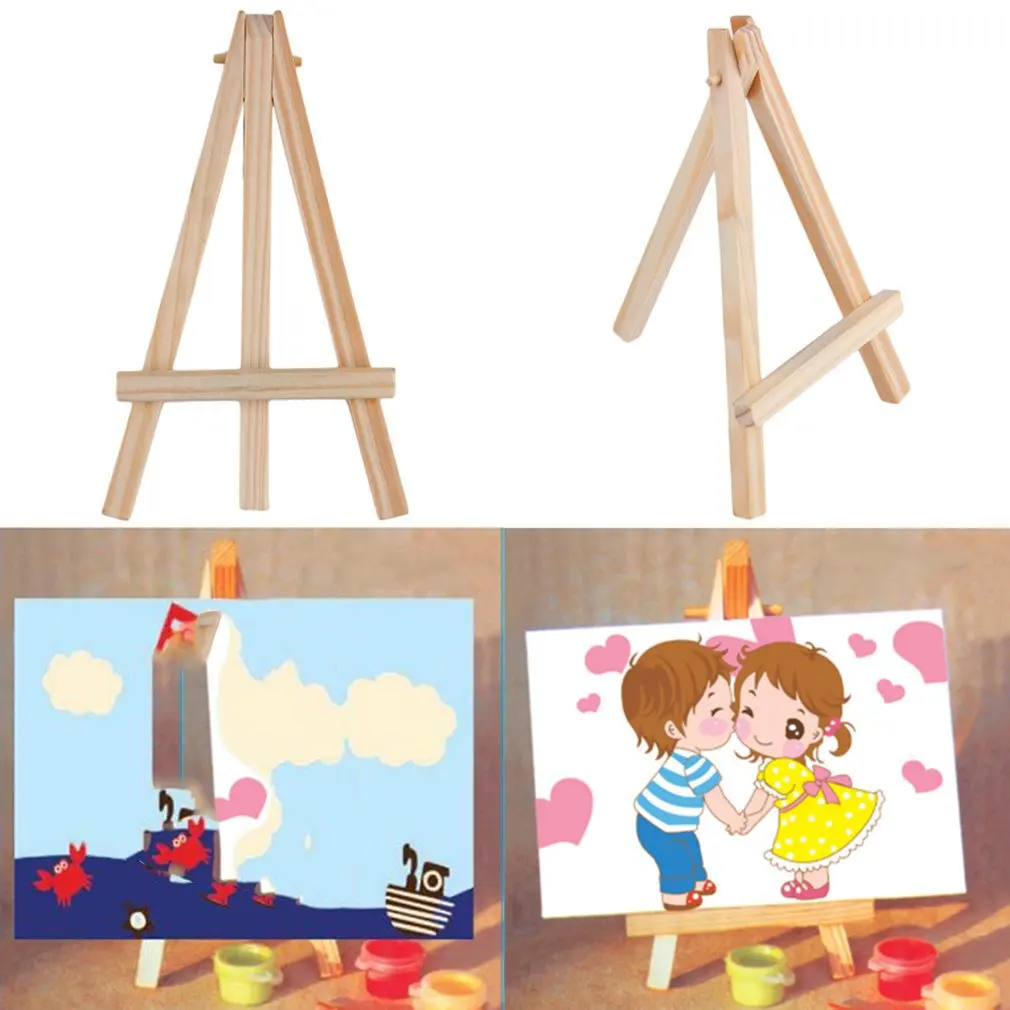 

1PC Kids Mini Wooden Easel Artist Art Painting Name Card Stand Display Holder 9X15cm