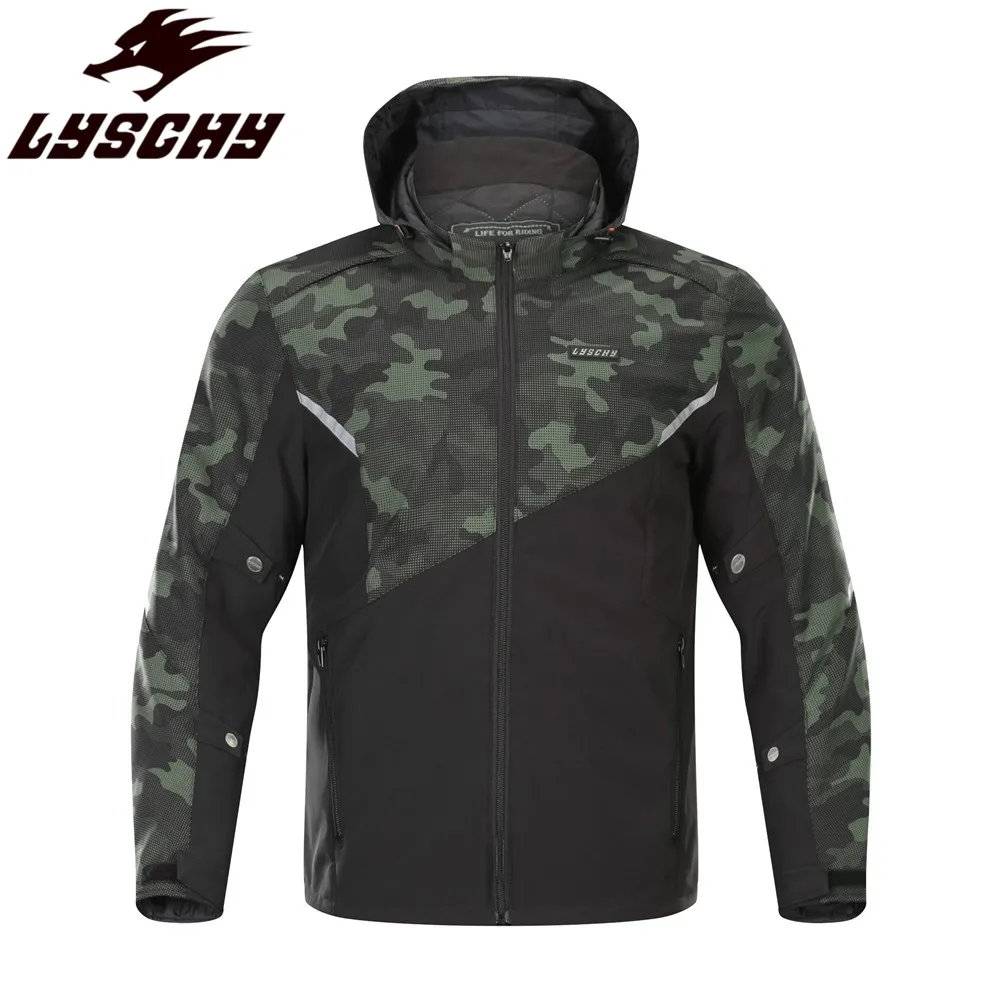 LYSCHY Moto Riding Hoodie мотоциклетная куртка мужская одежда светоотражающий бронежилет защитный костюм пальто Chaqueta Экипировка куртки - Цвет: Jacket