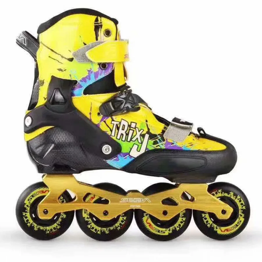 Japy الجليد الأصلي سيبا TRIX-J صغار نجمة الطفل حذاء تزلج بعجلات Fiberglasses كيد الأسطوانة أحذية التزلج سباق التعرج انزلاق Patines