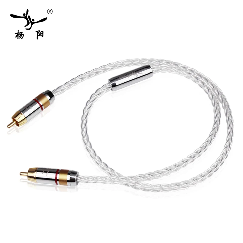 Hifi 8N OCC Copper Silver Plated RCA Cable Digital Audio Video RCA speaker cable