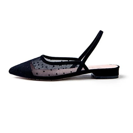 Large Size Sandals Mesh 12 44 Slingback Wide Fit Shoes Ladies Women Polka  Dot China Flats 11 Breathable Pointed Toe Beautiful - Flats - AliExpress