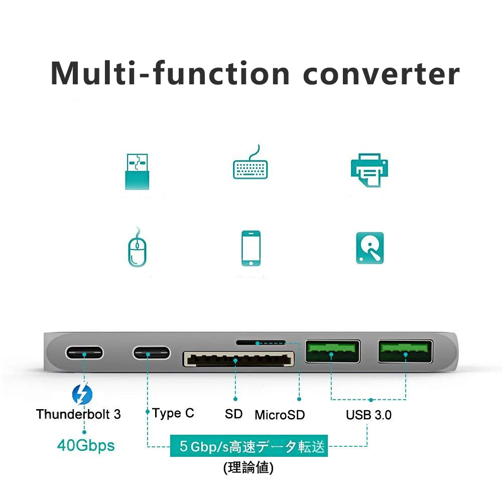 Конвертер usb type C на USB 3,0 мощность PD адаптер SD/TF кардридер USB концентратор для Apple MAC Pro Chromebook Dell XPS 12/13