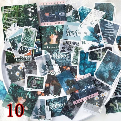 40 шт. милые канцелярские наклейки с цветами Kawaii наклейки "растения" бумажные клеящиеся наклейки для детей Скрапбукинг дневник Альбомы для фото - Цвет: 10