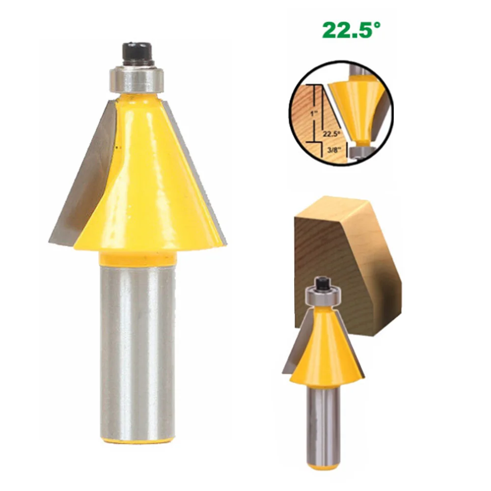 

1/2 Inch Shank 22.5 Degree Chamfer And Bevel Edging Router Bit 1/2 Inch Router Bit Tools