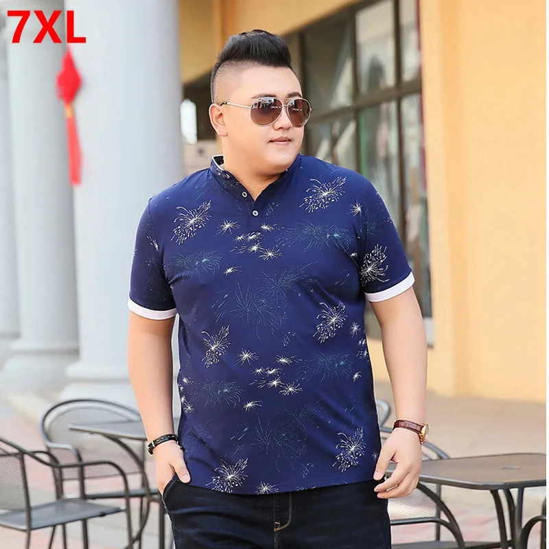 Летние брендовые Большие размеры с коротким рукавом 7XL 6XL 5XL мужские большие размеры свободные удобрения Мужская одежда для поло с воротником