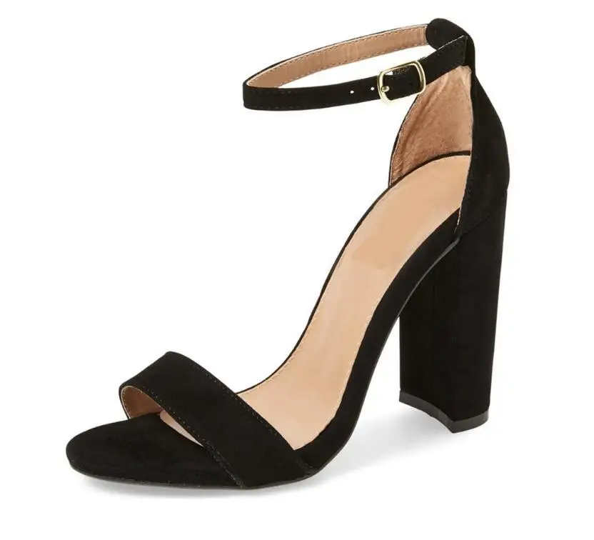 LOVIRS/женские босоножки на высоком массивном каблуке с открытым носком и закрытой пяткой; Модные Классические босоножки с ремешком на щиколотке для отдыха; модельные туфли - Цвет: Black Matte