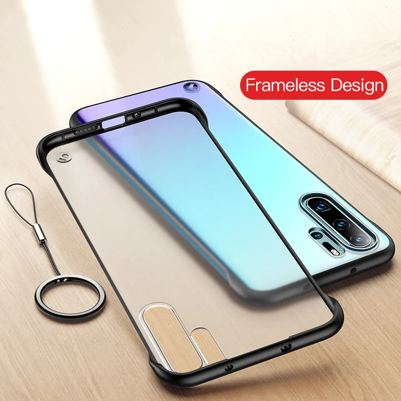 

For Huawei P30 Case Frameless Ring Transparent Slim Shockproof Hard Bumper Back Cover For Huawei P30 Pro Cases Coque Funda