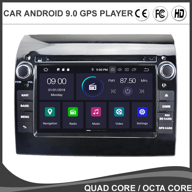 

7' IPS Android 9.0 Octa Core Car DVD GPS Stereo For FIAT DUCATO Multimedia Radio Navigation SD USB BT DVR DAB Mirror Link 4+32G