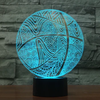 

LED Sophisticated Basketball Lamp 7 Changing Colors 3d illusion night lamp