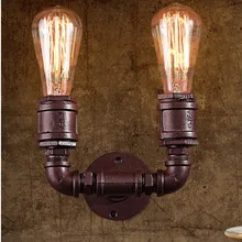 Лофт стиль винтажные Настенные светильники для дома Античный свет Металл промышленная водопроводная труба лампа прикроватная Эдисон настенные бра арандела