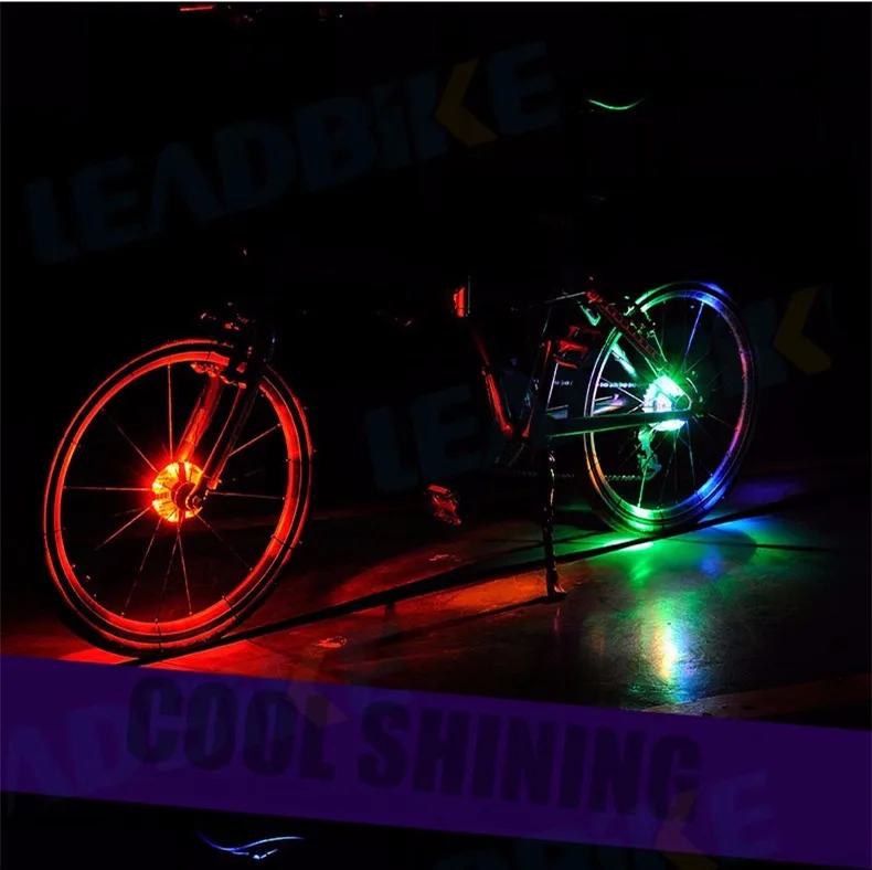 Leadbike Велосипед светильник колеса велосипеда передняя/Хвост концентратор светильник Led спиц Предупреждение лампа Велоспорт украшения Ночная езда на велосипеде аксессуары