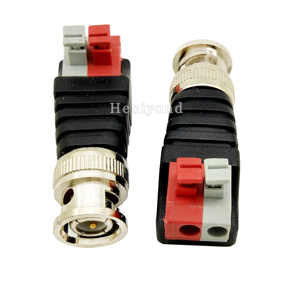 10Pcs/lot Coax CAT5 To Camera CCTV BNC UTP Video Balun Push Type Connector Adapter BNC Plug Accessories For CCTV Camera System 10Pcs/lot Coax CAT5 To Camera CCTV BNC UTP Video Balun Push Type Connector Adapter BNC Plug Accessories For CCTV Camera System