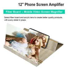 

popsocket phone holder phone stand phone ring 3D Phone Screen Magnifier Stereoscopic Amplifying 12 Inch Desktop Wood Bracket z7