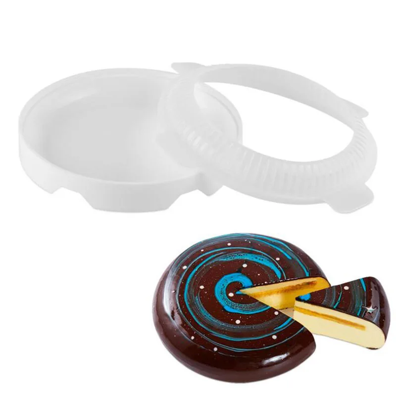 

Creative Kitchen Baking Mousse Moulds Eclipse Round Shaped One Set Flat Top and Rounded Sides Silicone Mold Cake Molds