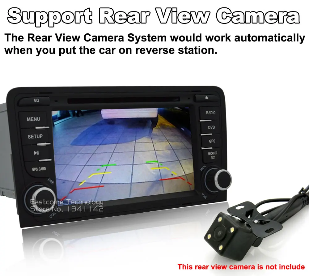 Discount Pure Android 6.01 Car DVD For AUDI A3 2003 2004 2005 206 2007 2008 2009 2010 2011 R3 RS3 With Octa core GPS Radio Backup Camera 11