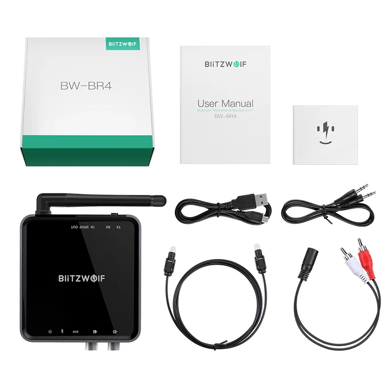 Беспроводной приемник BlitzWolf bluetooth V5.0 3 5 мм Aux адаптер для передачи музыки аудио ТВ