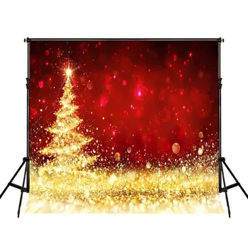 

customized wrinkless gold Christmas tree backdrop for photography