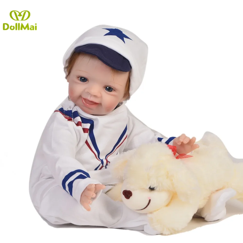 

Realista Bebe doll Reborn 55cm silicone reborn baby doll toys child birthday gift cotton body boy boneca bb reborn Juguetes