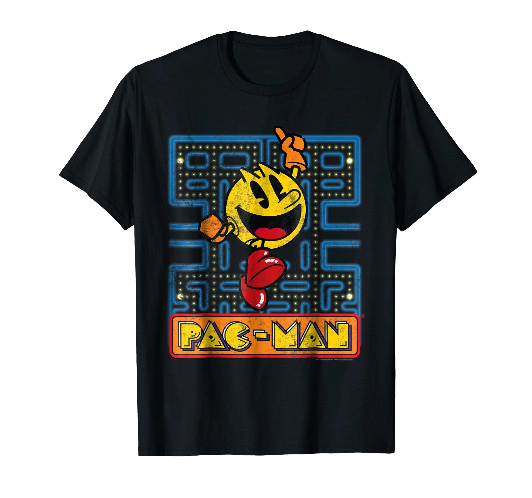 GILDAN brand men shirt Pac Man Smiley Number One Vintage Graphic T Shirt-in T-Shirts from Men's 