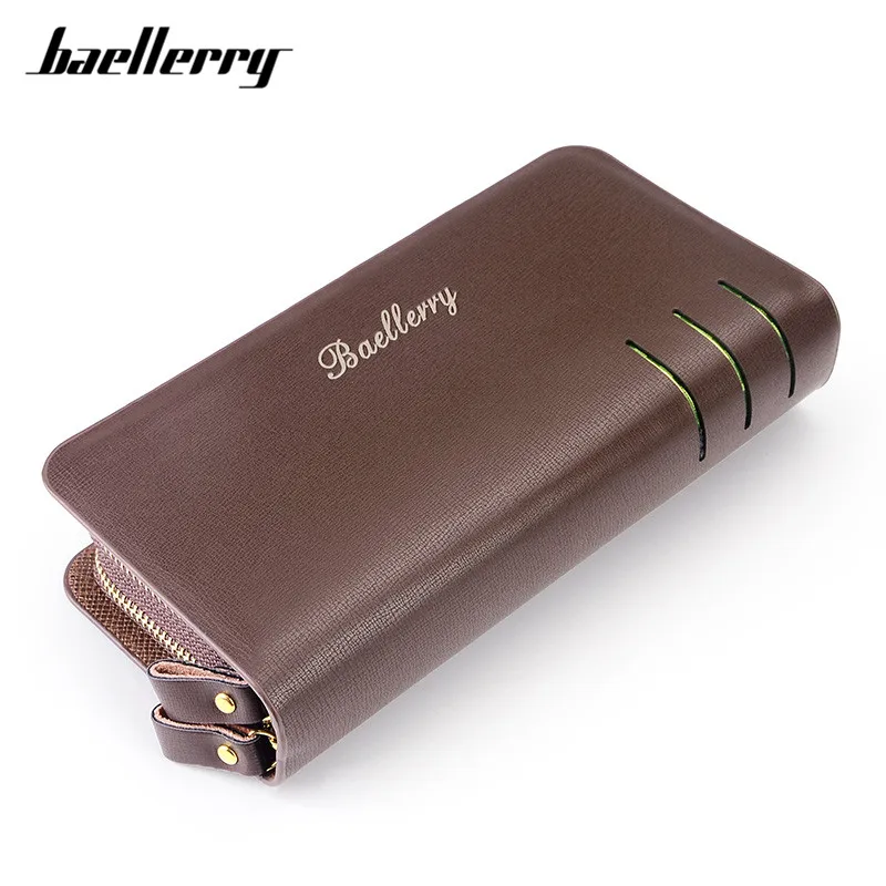 Длинный клатч Baellerry в деловом стиле мужской бумажник с двойной молнией