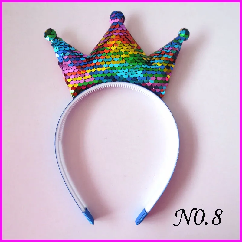 

50 BLESSING Good Girl DIY 5.5" Crown Headband Spangle Flash Colorful Wholesale
