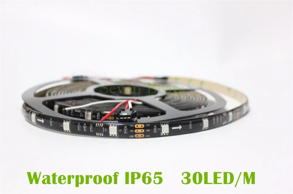 WS2811 Светодиодная лента 5 м 30/48/60 светодиодов/м 10/16/20 шт. ws2811 ic/meter DC12V белый/черный PCB