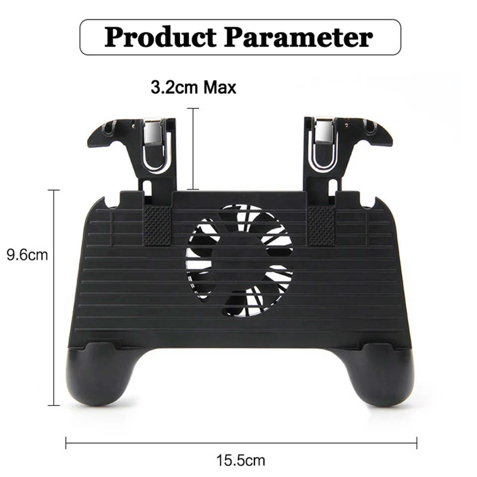 Tendway Cooling Fan PUBG Controller Gamepad Mobile Trigger Joystick Mobile Controller Phone Cooler Power Bank Phone Gamepad  (1)