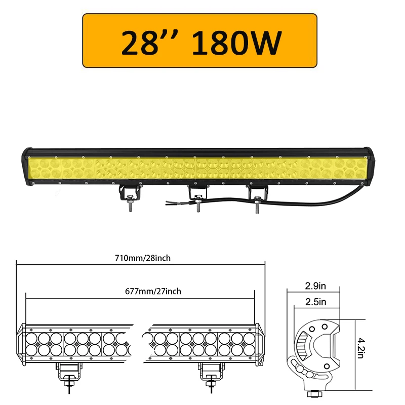 Auxtings желтый 20 дюймов 126 Вт 12 ''22'' 20 ''внедорожный светодиодный светильник 12 в 24 В точечный прожектор Янтарный противотуманный фонарь для джипа автомобиля 4WD грузовика внедорожника