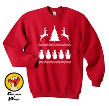 Funny Christmas elk T Shirt Santa Claus Shirt Crewneck Sweatshirt Unisex More Colors XS - 2XL christmas santa graphic pompon embellished sweatshirt