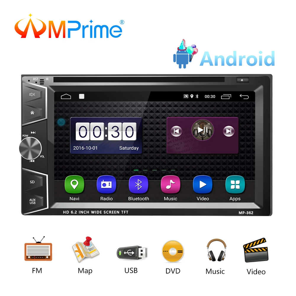 

AMPrime Android Car Radio 2 Din GPS Navigation Autoradio 7" 2Din Car Multimedia Player USB Mirrorlink Auto Stereo Support DVR BT