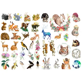 

1 PCS Kawaii Forest Animal Cosas Kawaii Precut Stickers Scrapbooking Stationery Washi Tape Set School Supplies
