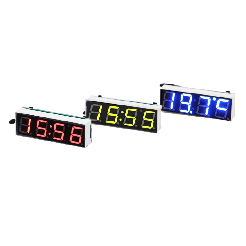 10pcs/lot DC5.030V 3 in 1 Digital Electronic Clock Voltage meterr
