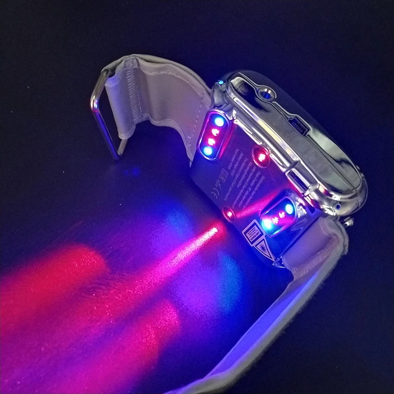 

LLLT lower hypertension LASPOT laser watch with red and blue two colors laser+LED watch new model weber new type laser watch HOT