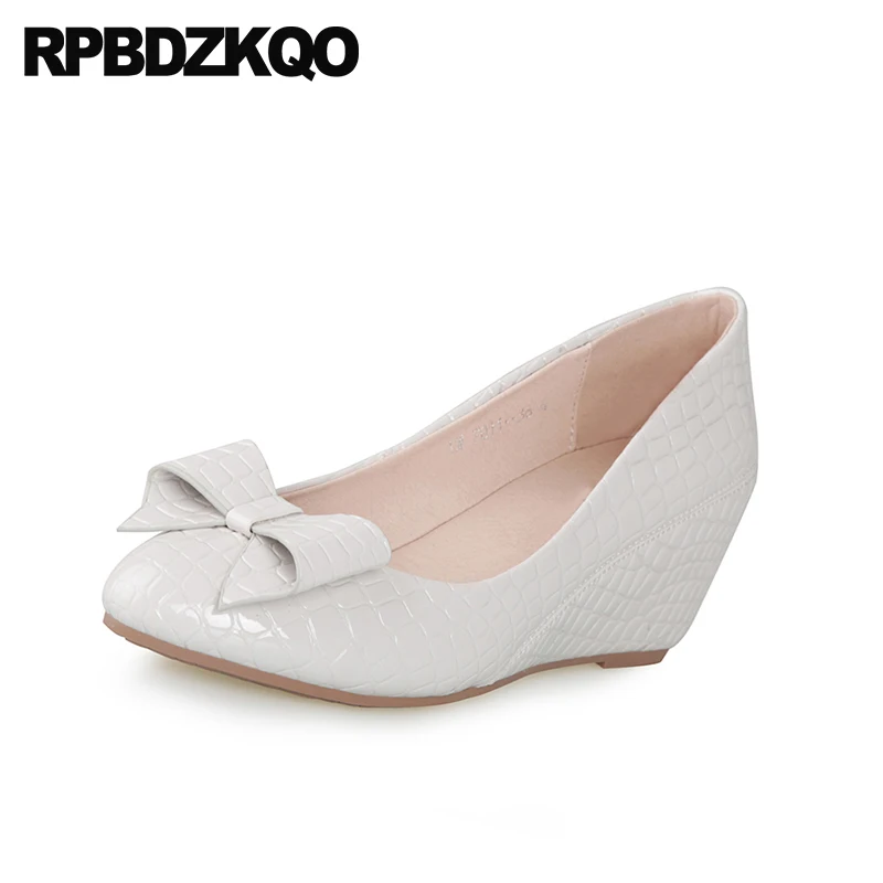 White Wedge Shoes Size 4 34 High Heels 