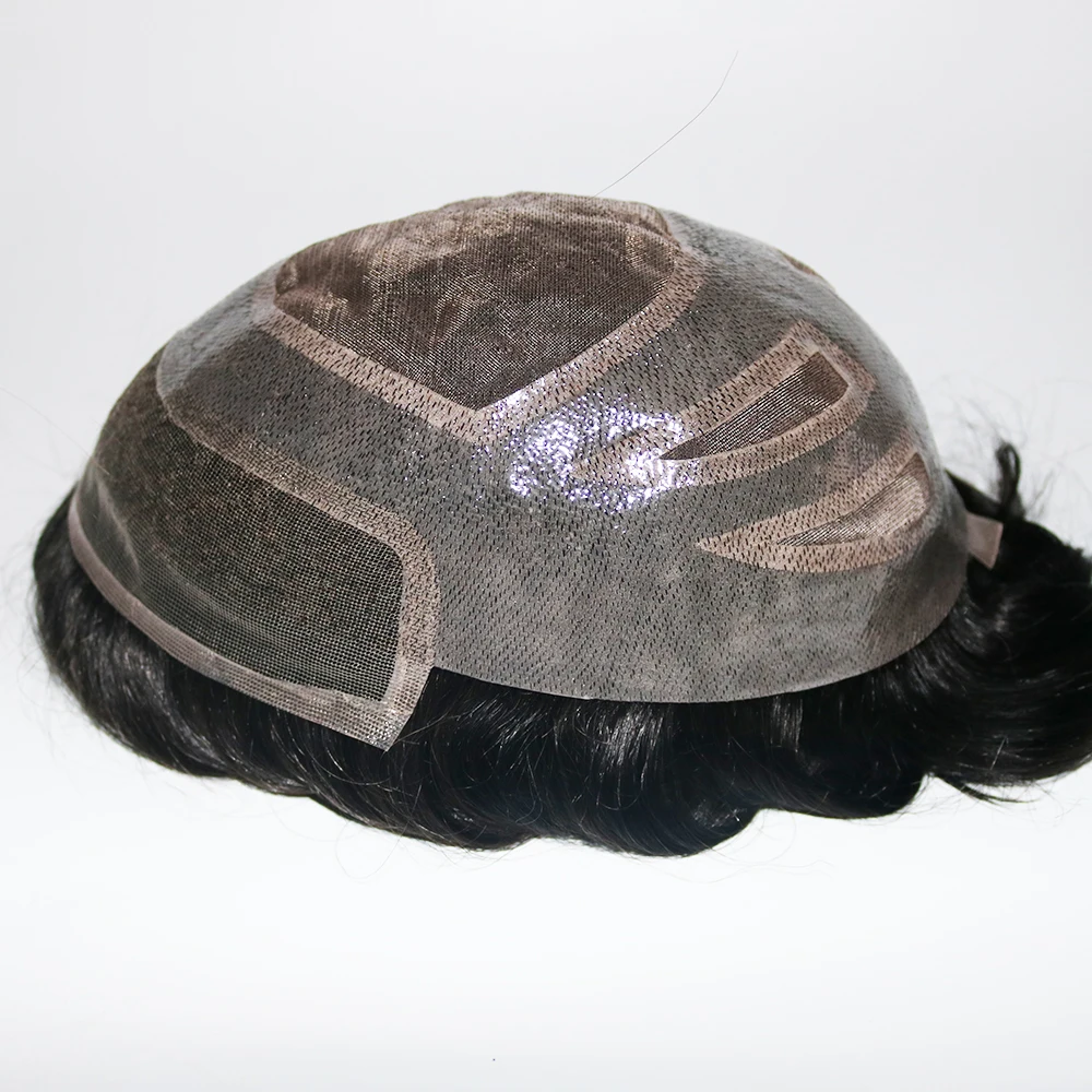 Eversilky швейцарское кружево спереди с тонкой моно и поли накладка из искусственных волос для мужчин Versalte бренд Кружево спереди натуральные волосы французское кружево