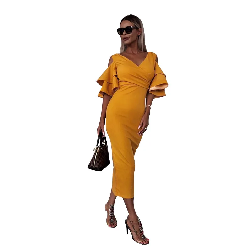 Западный 2019 Весна Новый Vogue бабочка рукав Slim Fit женское платье без бретелек