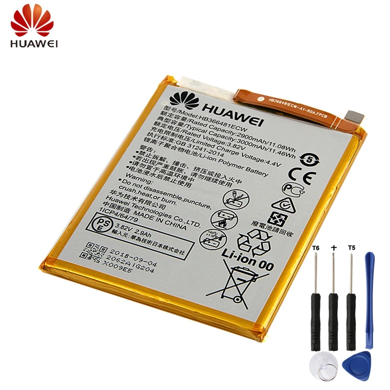 

Original HB366481ECW Battery For Huawei Honor V9 Play P10 Lite P8 P20 G9 Honor 5C 7C 7A Enjoy 7S 8E Replacement Battery 3000mAh