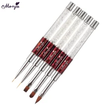 Monja เล็บ Art Rhinestone Handle อะคริลิคโพลี UV GEL Powder EXTENSION แกะสลัก Builder ลายเส้นแปรงแต่งเล็บเครื่องมือ(China)